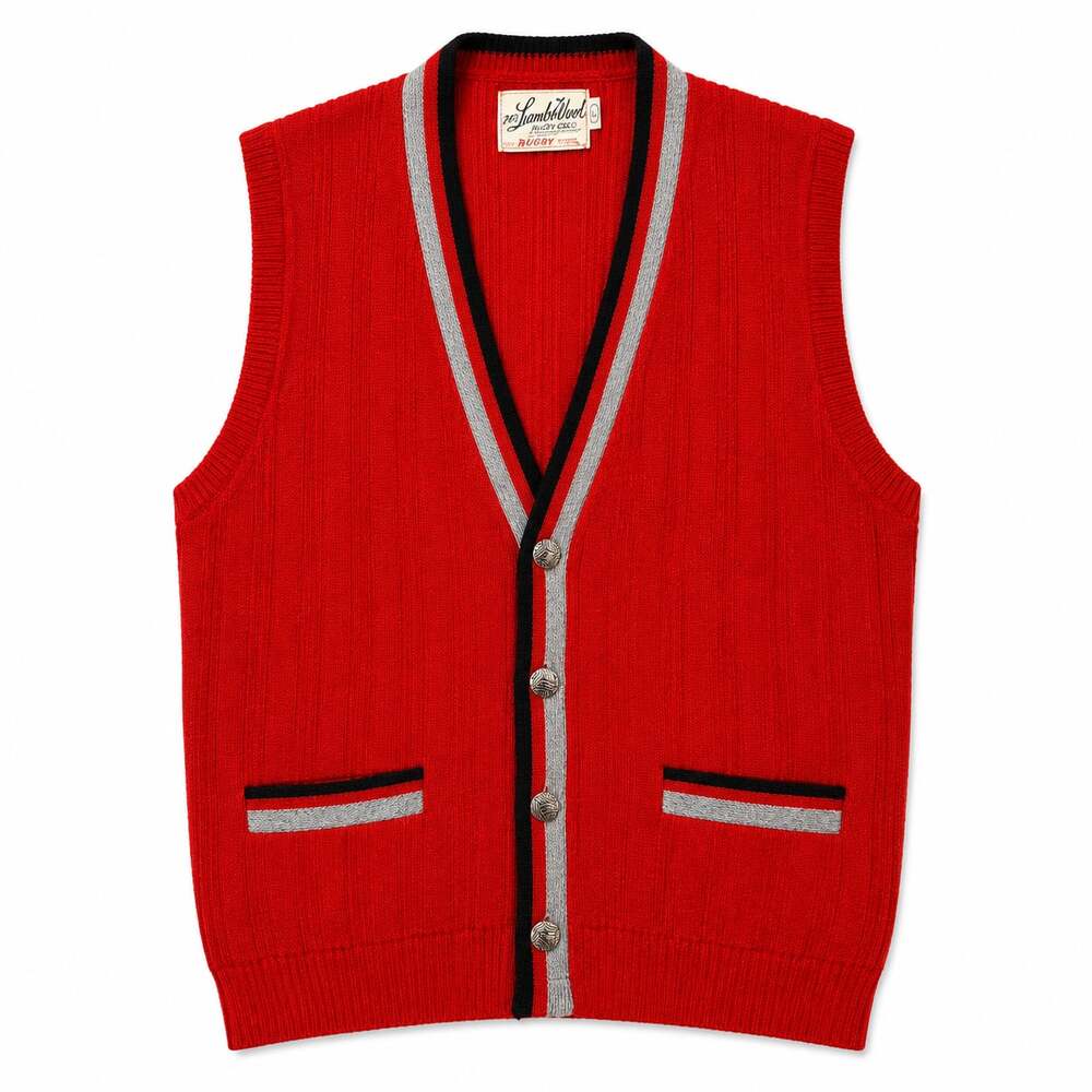 Vintage Rugby Knitting Mills Lambswool Orlon Sweater Vest Size L